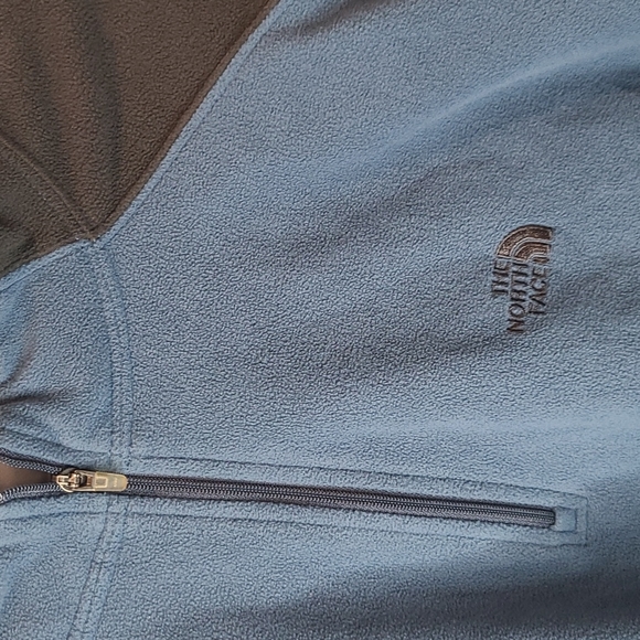 TNF The North Face blue & gray fleece pullover sweater men's medium - Picture 3 of 8